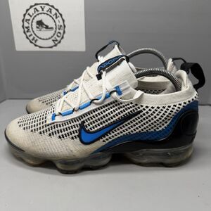 Nike Air VaporMax Flyknit Youth Sz 7Y White Blue Running DB1550-101 Women 8.5